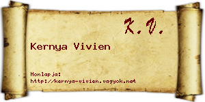 Kernya Vivien névjegykártya